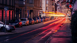 Lichtspuren in der Köpenicker Altstadt - Kietzer Straße