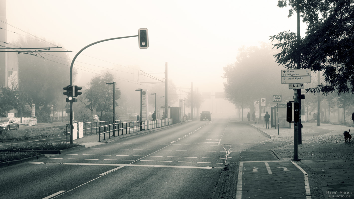 Müggelheimer Straße im Nebel
