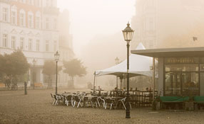 Köpenicker Schloßplatz im Nebel