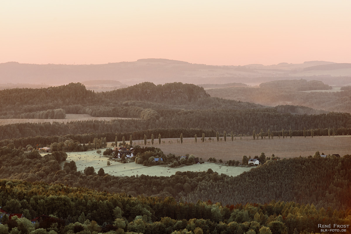 Sächsische Schweiz - Blick vom Gohrisch bei Sonnenuntergang