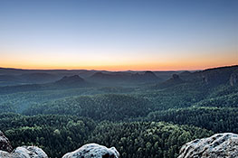 Aussicht vom Gleitmannshorn (Kleiner Winterberg) vor Sonnenaufgang
