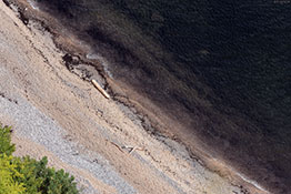 Strandstrukturen an der Ostsee aus der Vogelperspektive