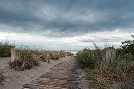 Weg zum Ostsee-Strand am Morgen